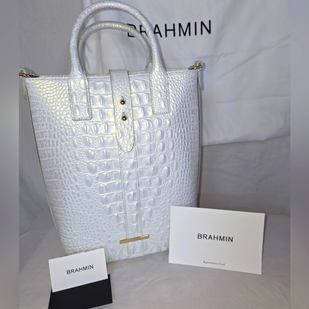 Brahmin Sonoma Shell White Melbourne Wine Tote